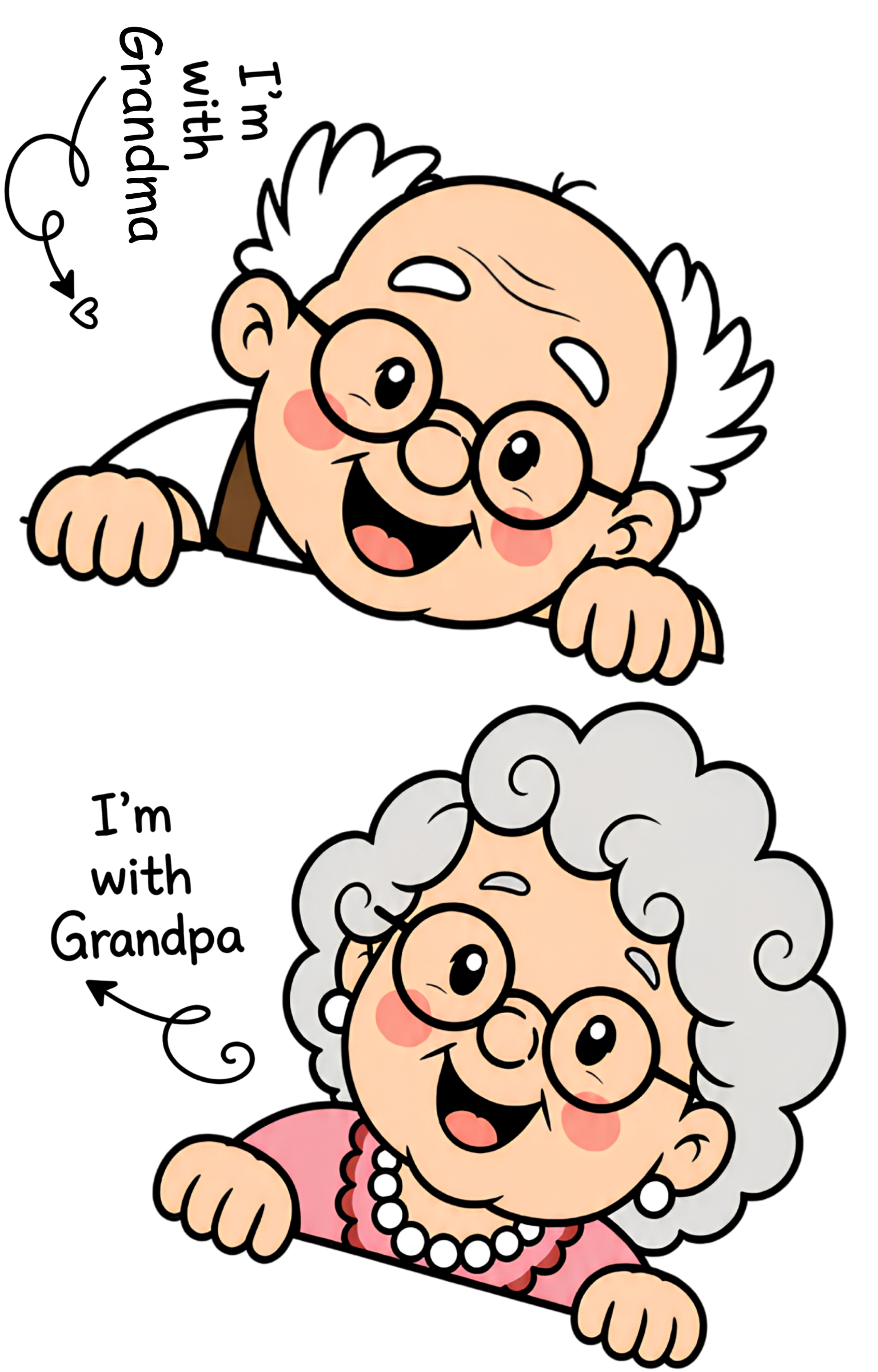 Grandma and Grandpa couple DTF transfer design