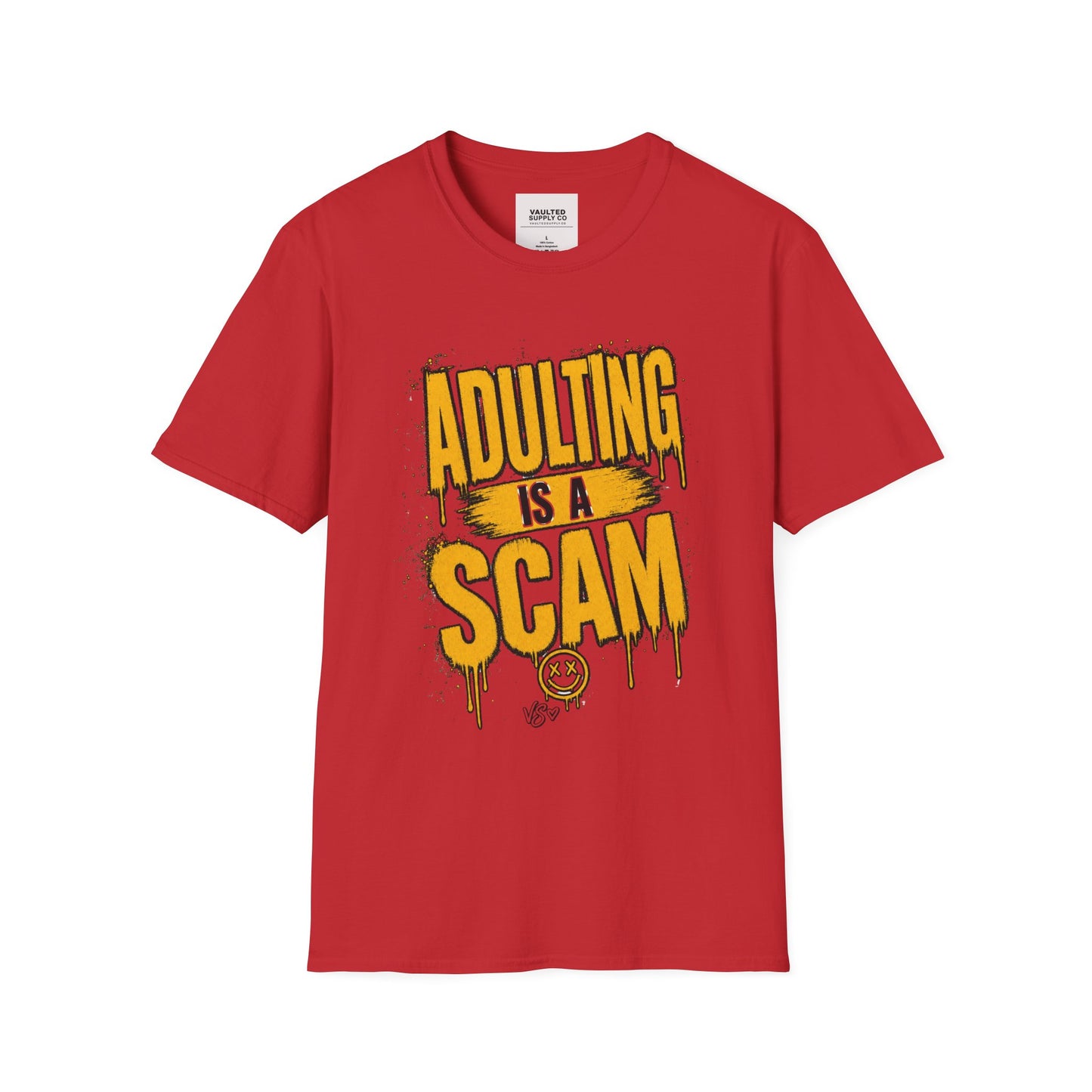 Adulting Is a Scam T-Shirt — Funny Adult Humor Graphic Tee