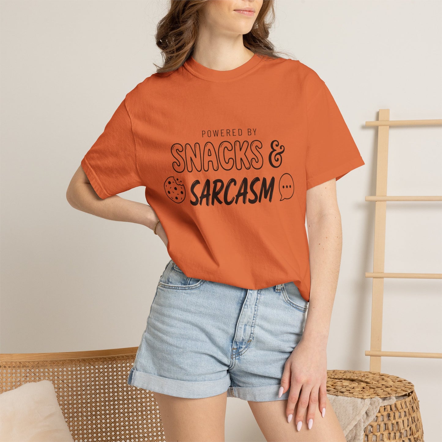 Funny "Snacks and Sarcasm" T-Shirt