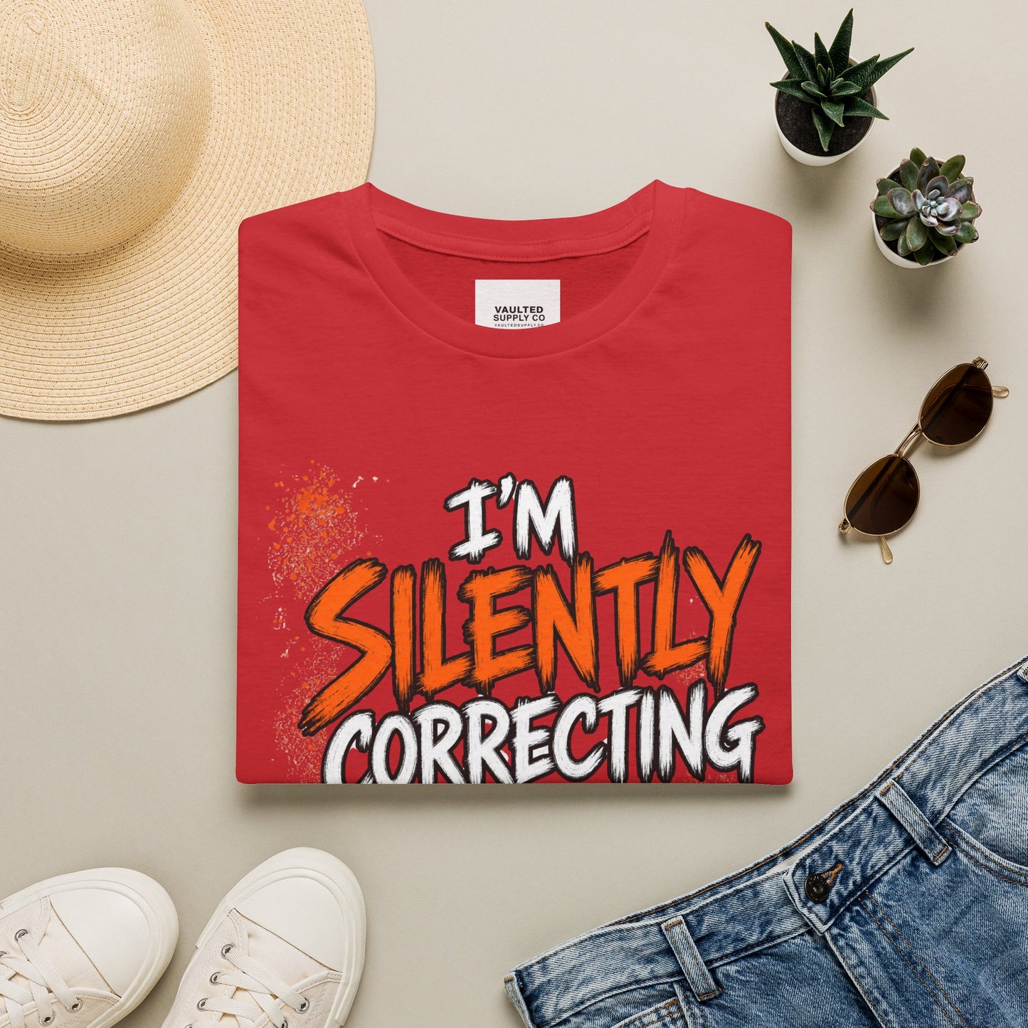 Grammar Humor T-Shirt — "I'm Silently Correcting Your Grammar"