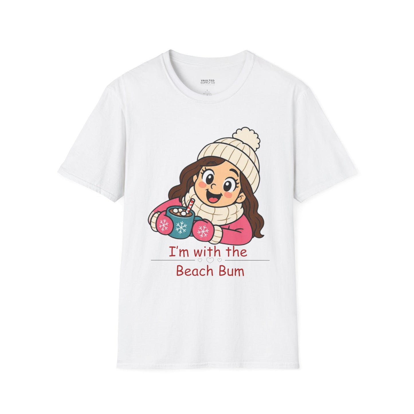 Cute Winter Girl T-Shirt — "I'm with the Beach Bum" Graphic Tee
