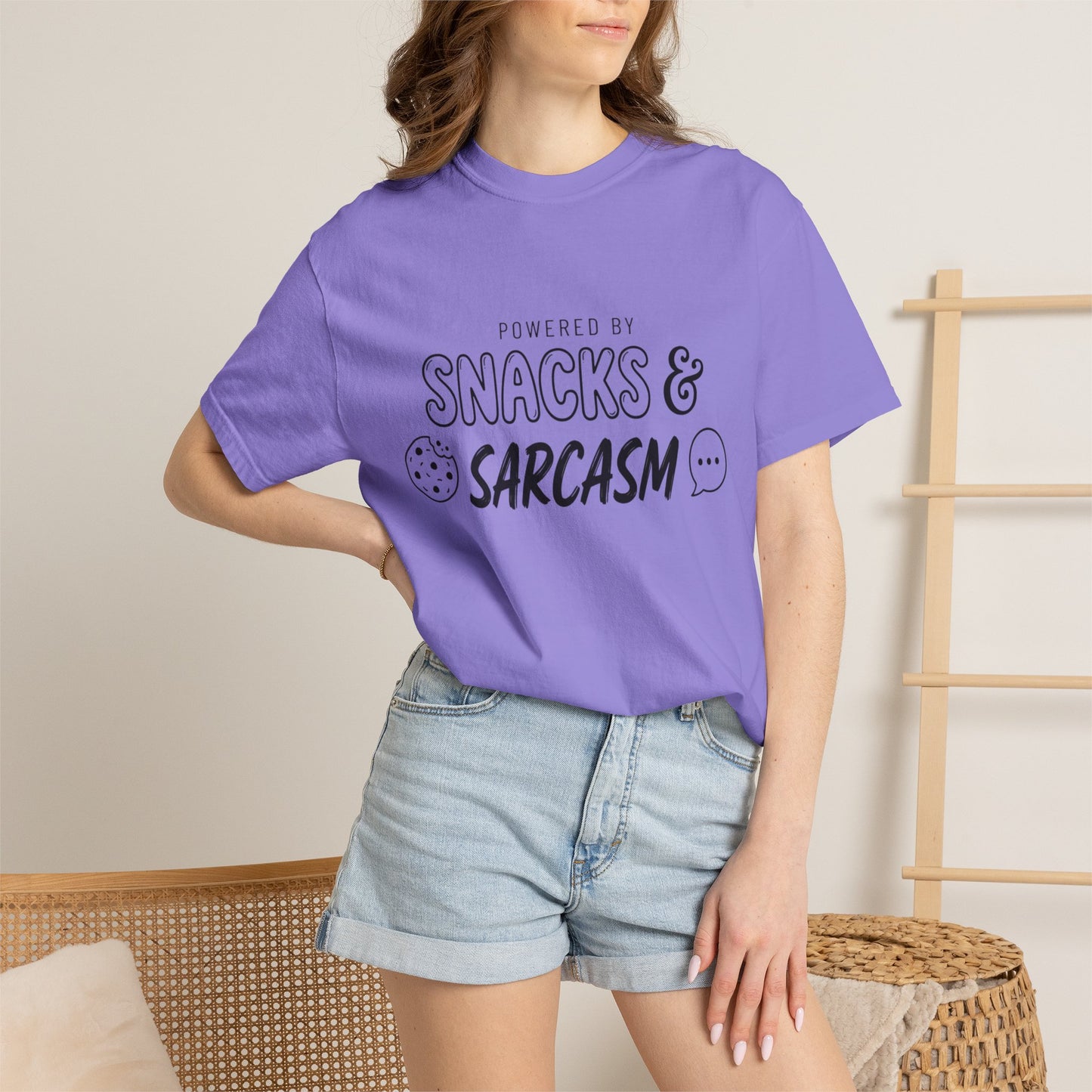 Funny "Snacks and Sarcasm" T-Shirt