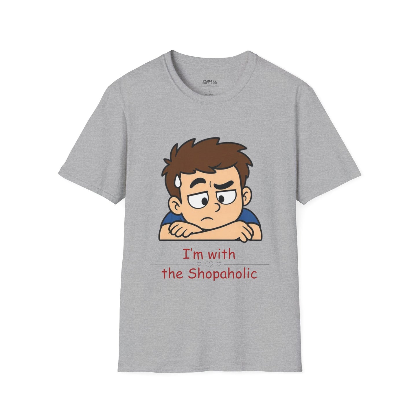 Funny "I'm With the Shopaholic" T-Shirt — Cute Peekaboo Cartoon Tee