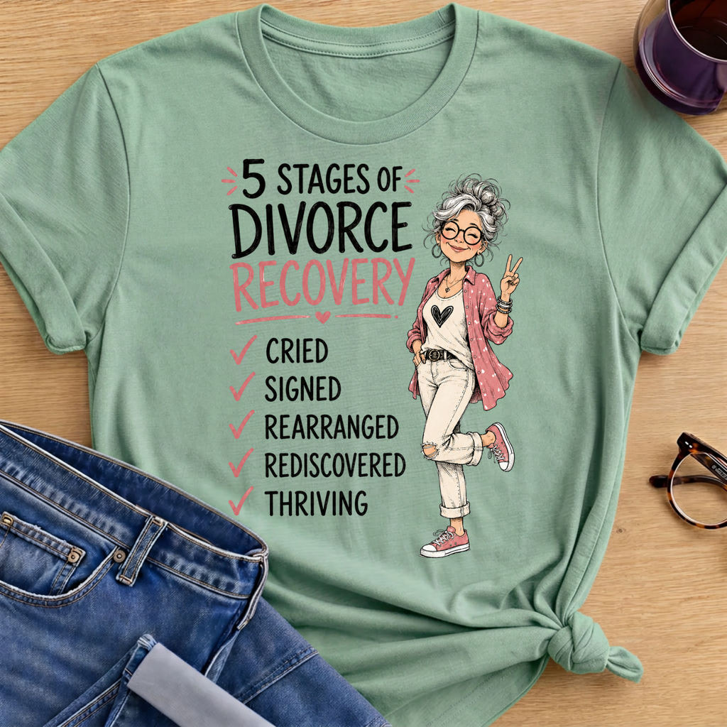 5 Stages of Divorce T-Shirt - Mint Green