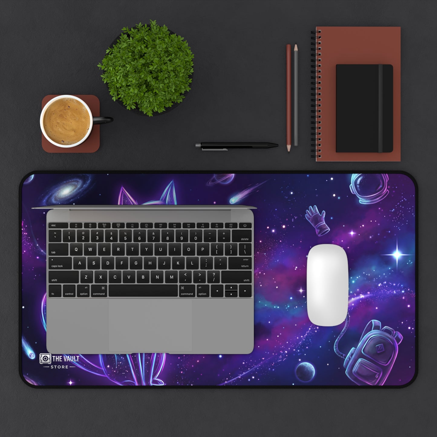 Midnight Cat Dreams Desk Mat