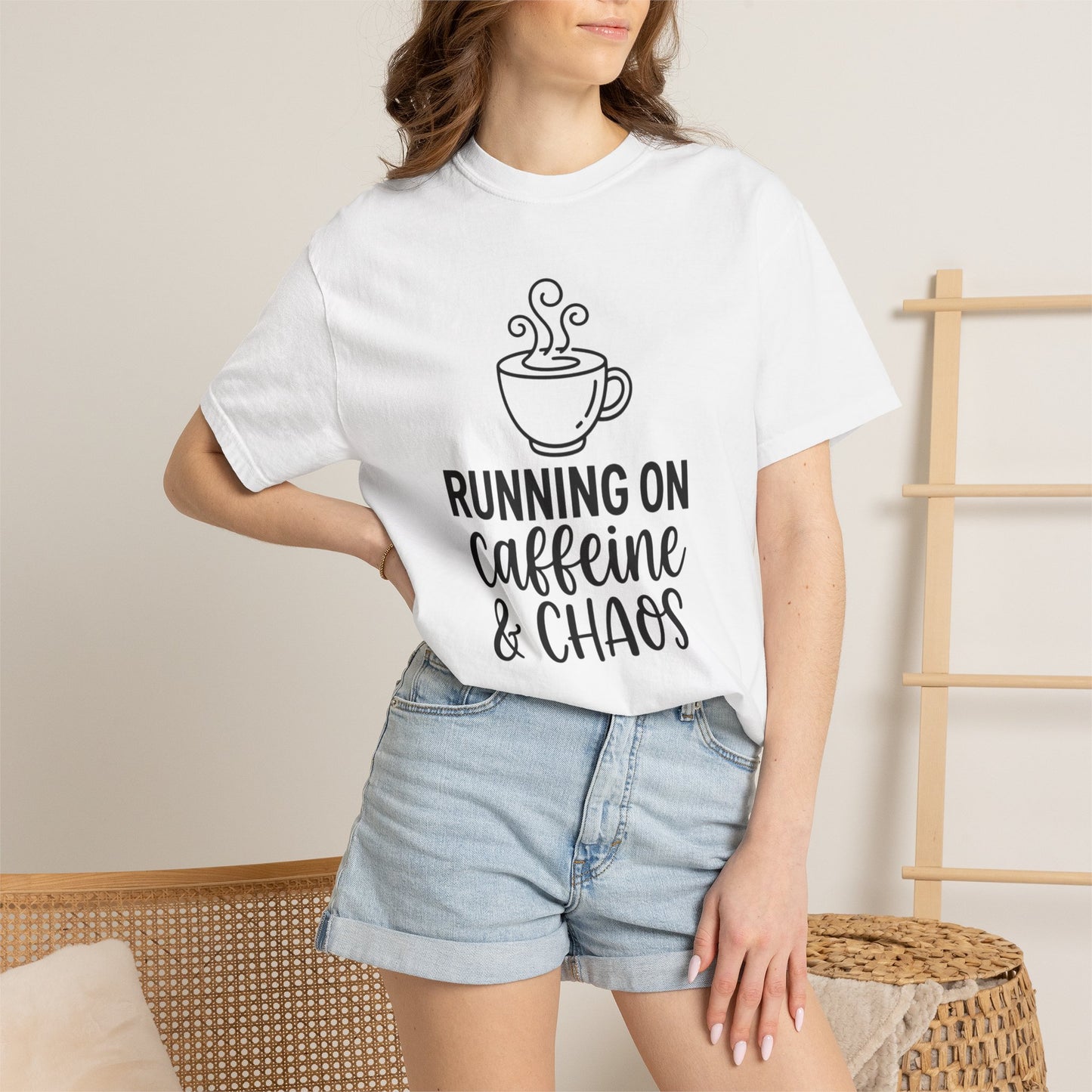 Funny "Caffeine and Chaos" T-Shirt