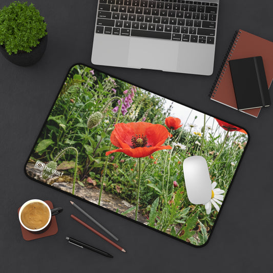Poppy and Daisy Wildflower Meadow Desk Mat