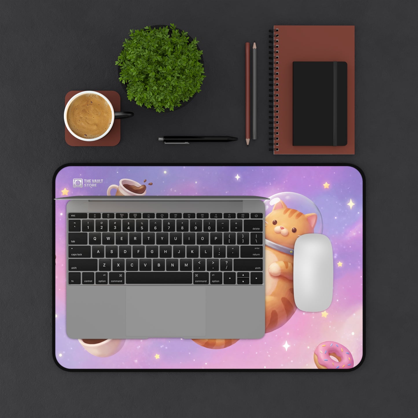 Cosmic Cat Cafe Desk Mat