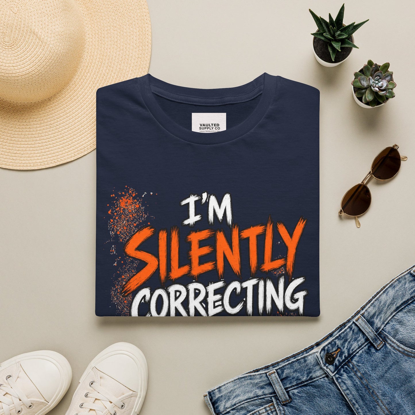Grammar Humor T-Shirt — "I'm Silently Correcting Your Grammar"