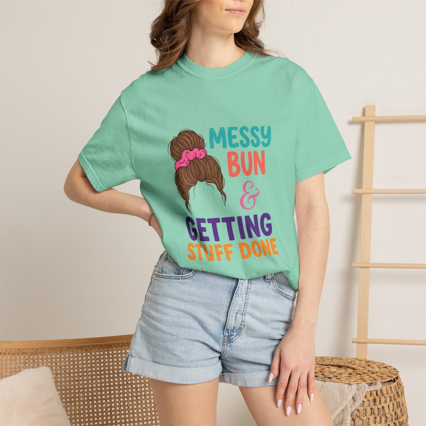 Messy Bun Getting STuff Done T-Shirt