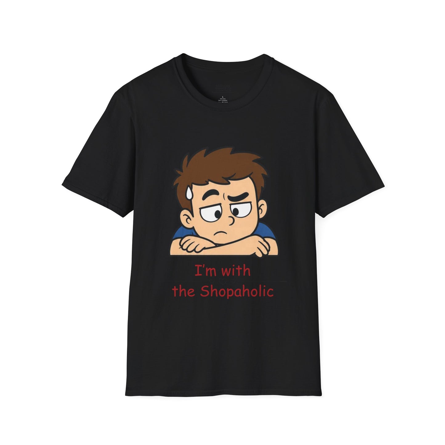 Funny "I'm With the Shopaholic" T-Shirt — Cute Peekaboo Cartoon Tee