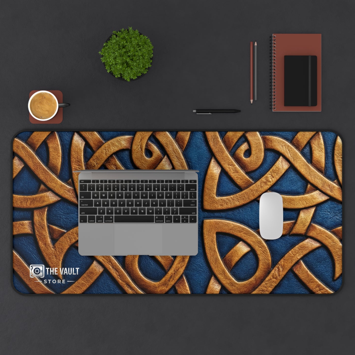 Embossed Leather Celtic Knot Desk Mat