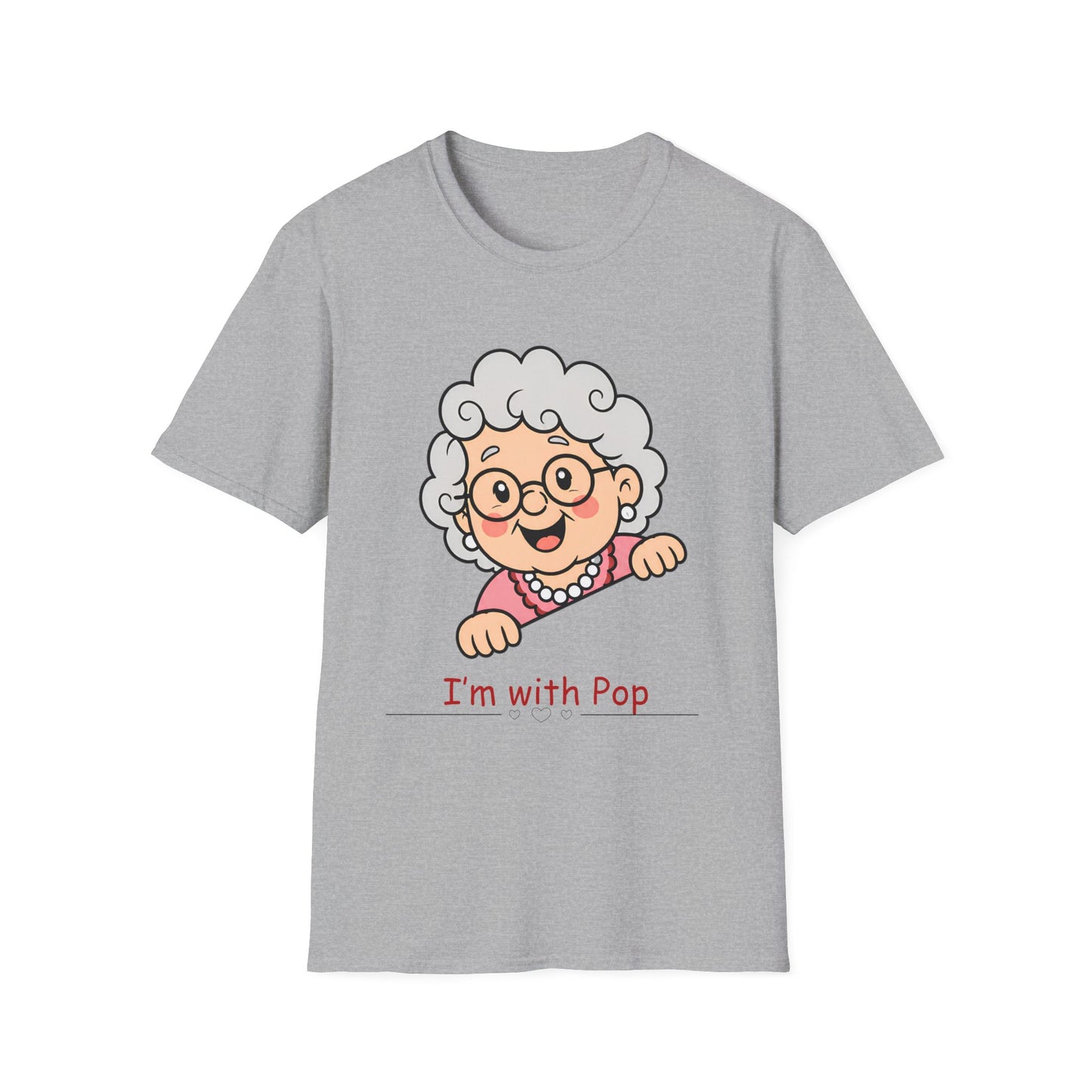 Grandma Peeking T-Shirt — Cute "I'm with Pop" Graphic Tee