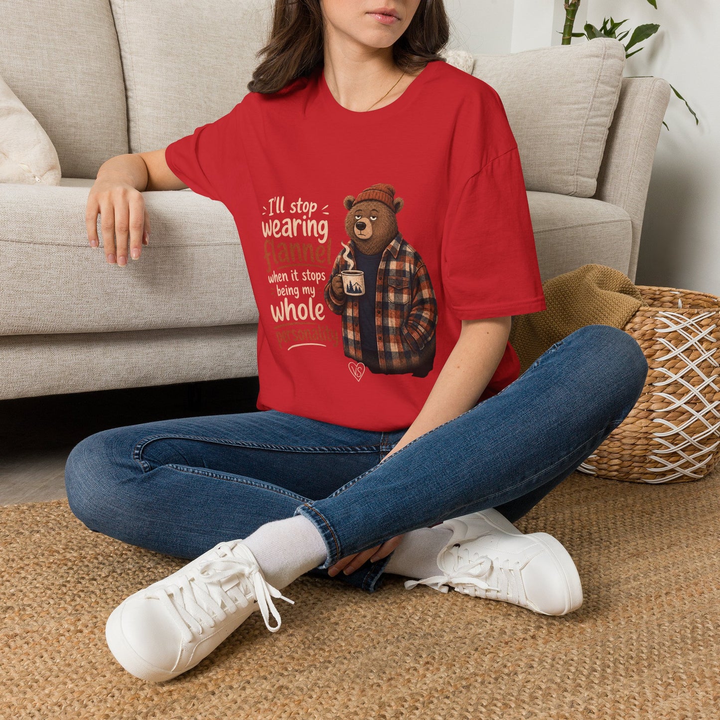 Flannel Bear T-Shirt — "I'll Stop Wearing Flannel" Cozy Graphic Tee