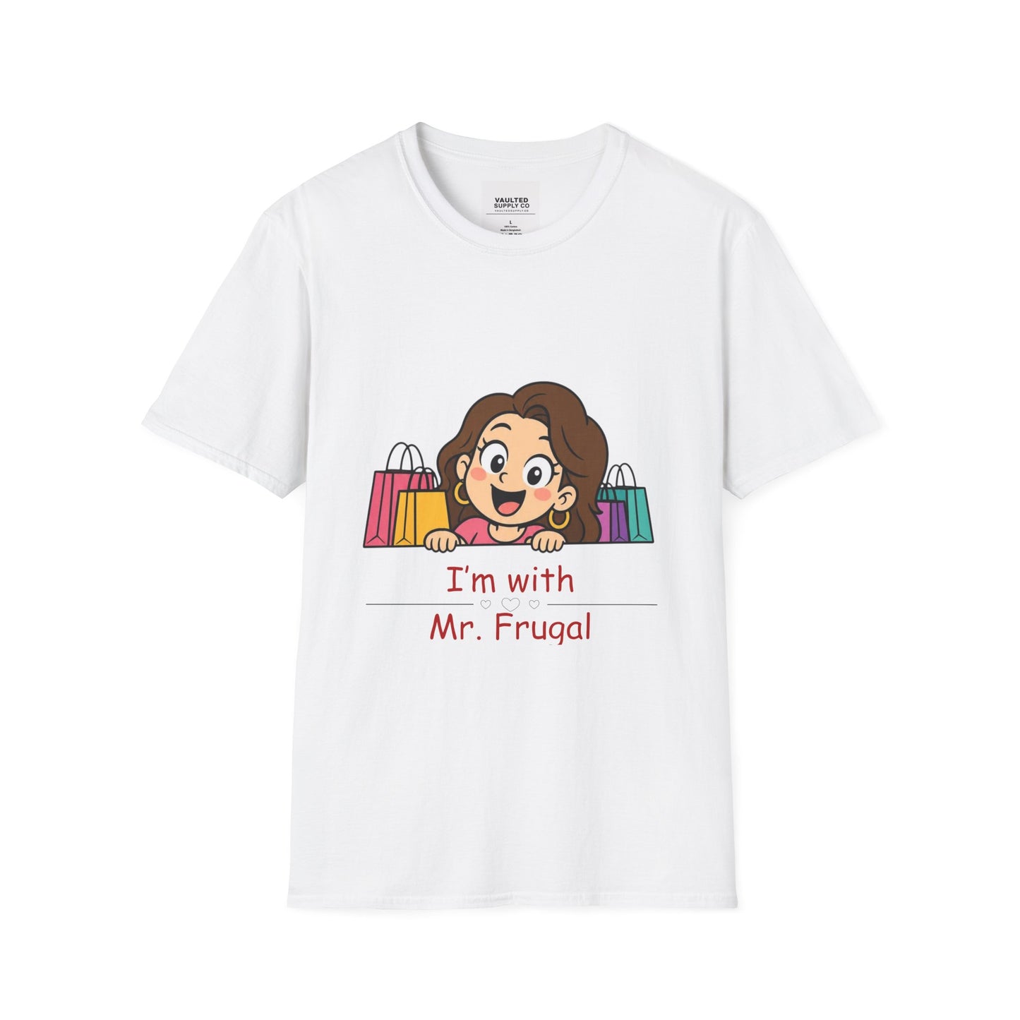 I'm With Mr. Frugal T-Shirt — Cute Shopper Graphic Tee for Bargain Lovers