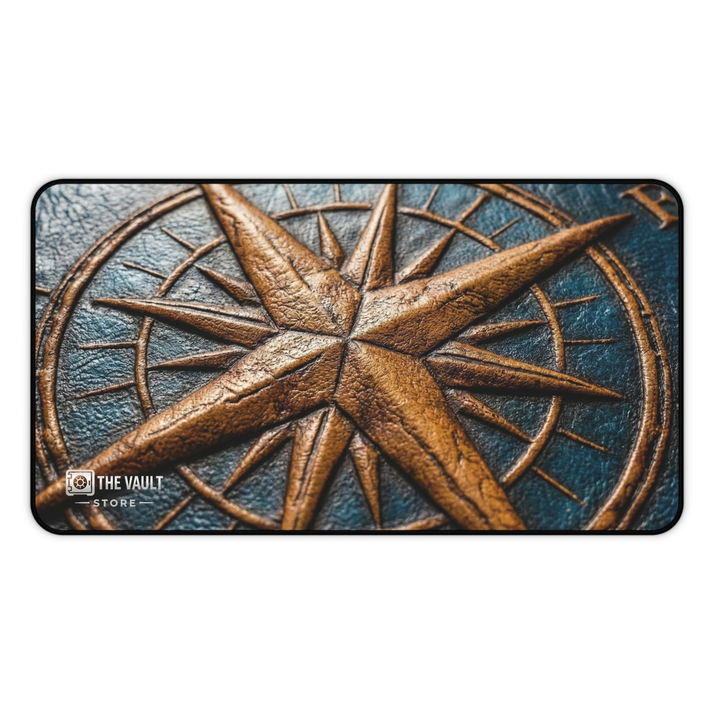 Embossed Leather Compass Rose Desk Mat