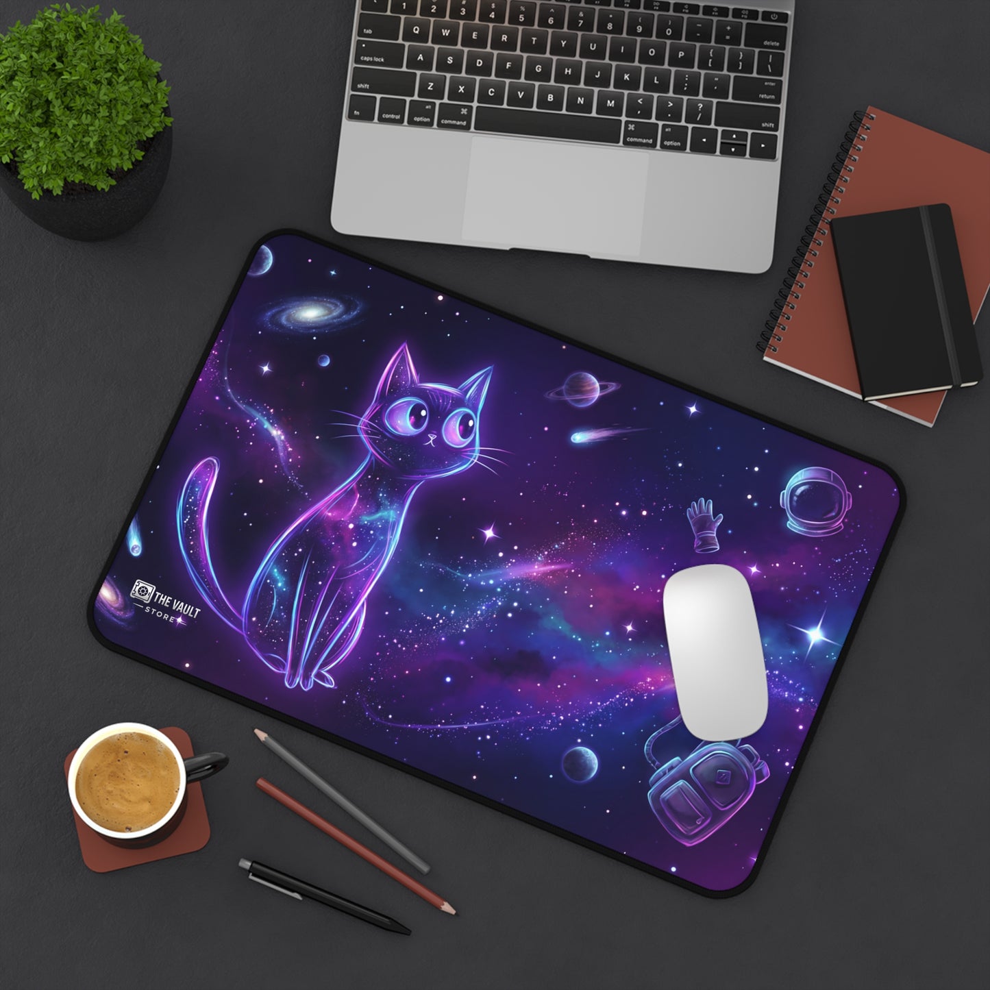Midnight Cat Dreams Desk Mat