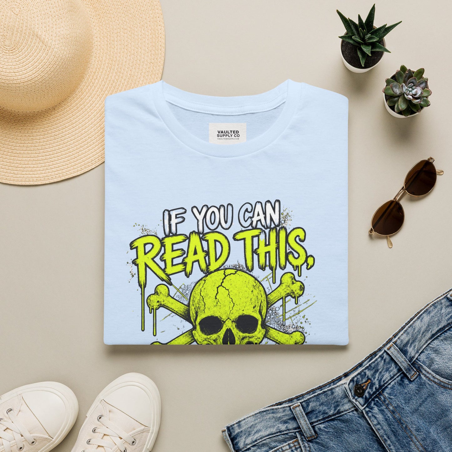 Skull 'If You Can Read This You're Too Close' T-Shirt