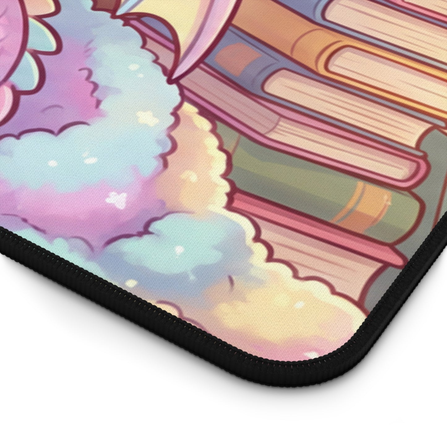 Cozy Bookwarm Dragon Desk Mat