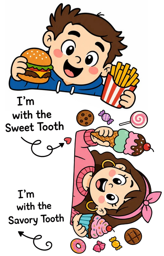 Sweet Tooth & Savory Tooth Couple DTF Transfer