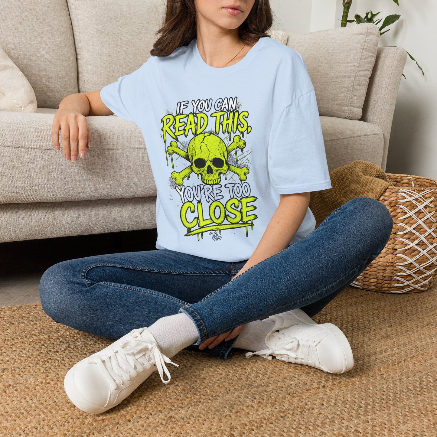 Skull 'If You Can Read This You're Too Close' T-Shirt