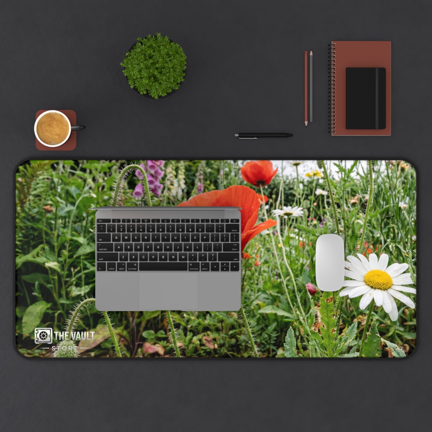 Poppy and Daisy Wildflower Meadow Desk Mat
