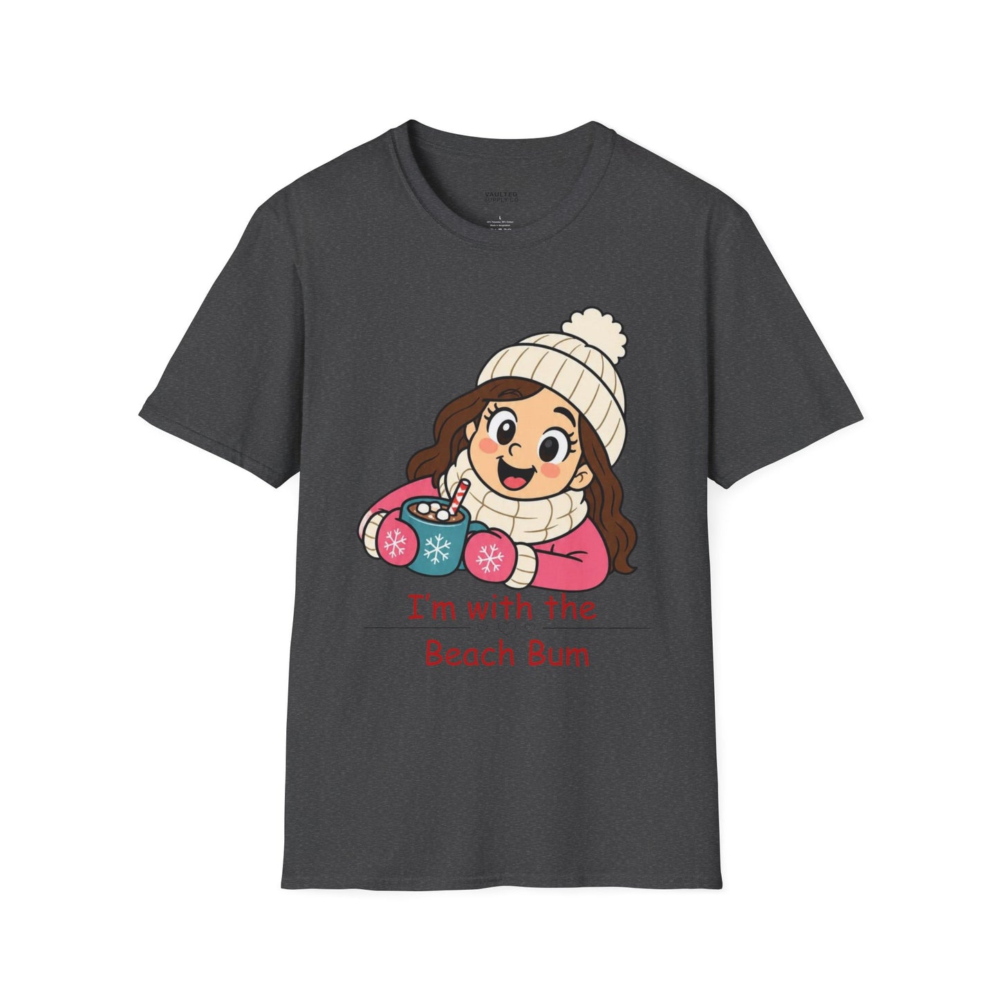 Cute Winter Girl T-Shirt — "I'm with the Beach Bum" Graphic Tee