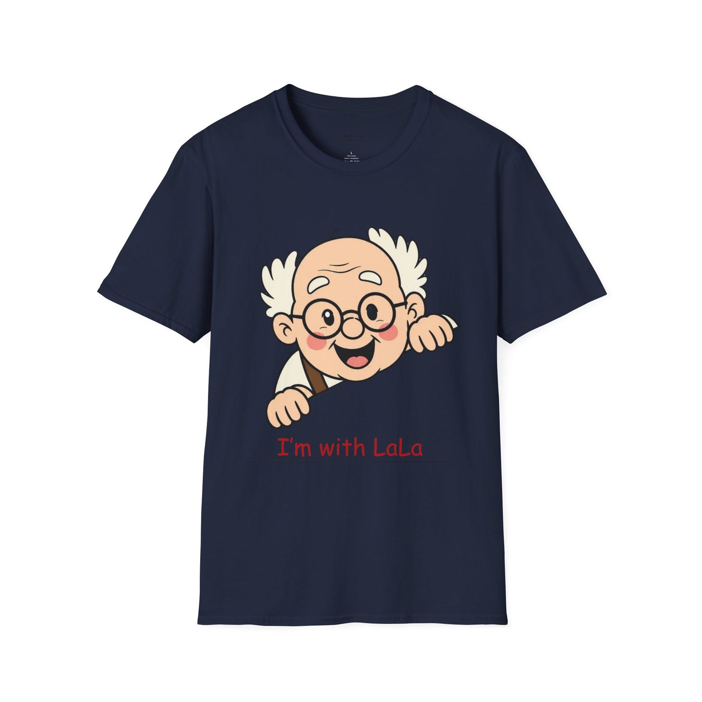 Grandpa Peeking T-Shirt — "I'm with LaLa" Cute Retro Grandpa Graphic Tee