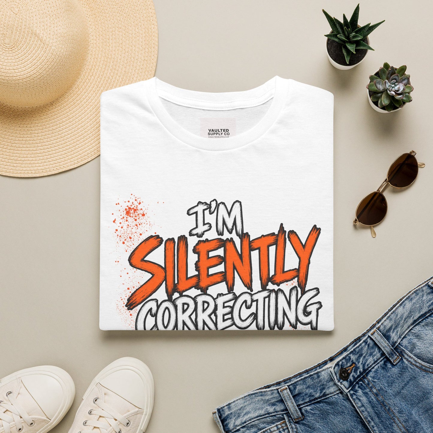 Grammar Humor T-Shirt — "I'm Silently Correcting Your Grammar"