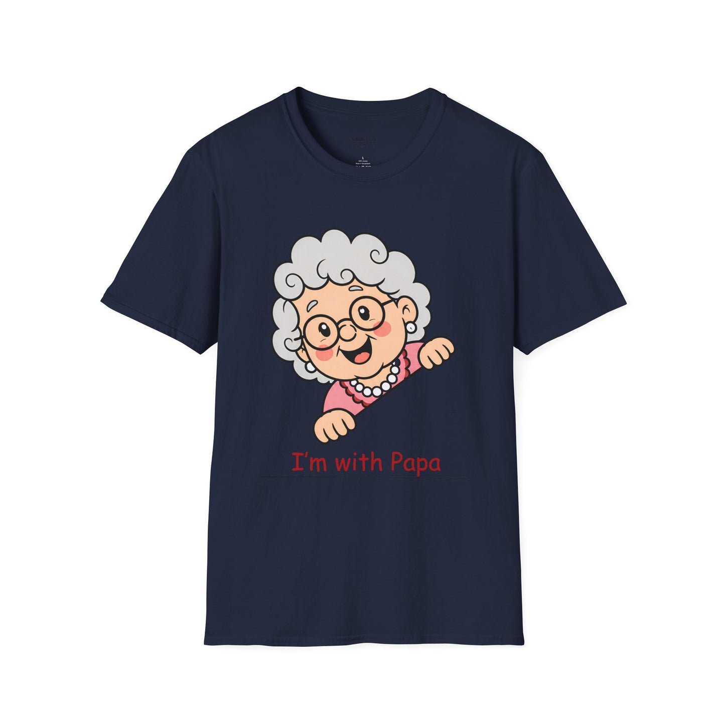 Grandma Cartoon T-Shirt — "I'm with Papa" Cute Family Tee