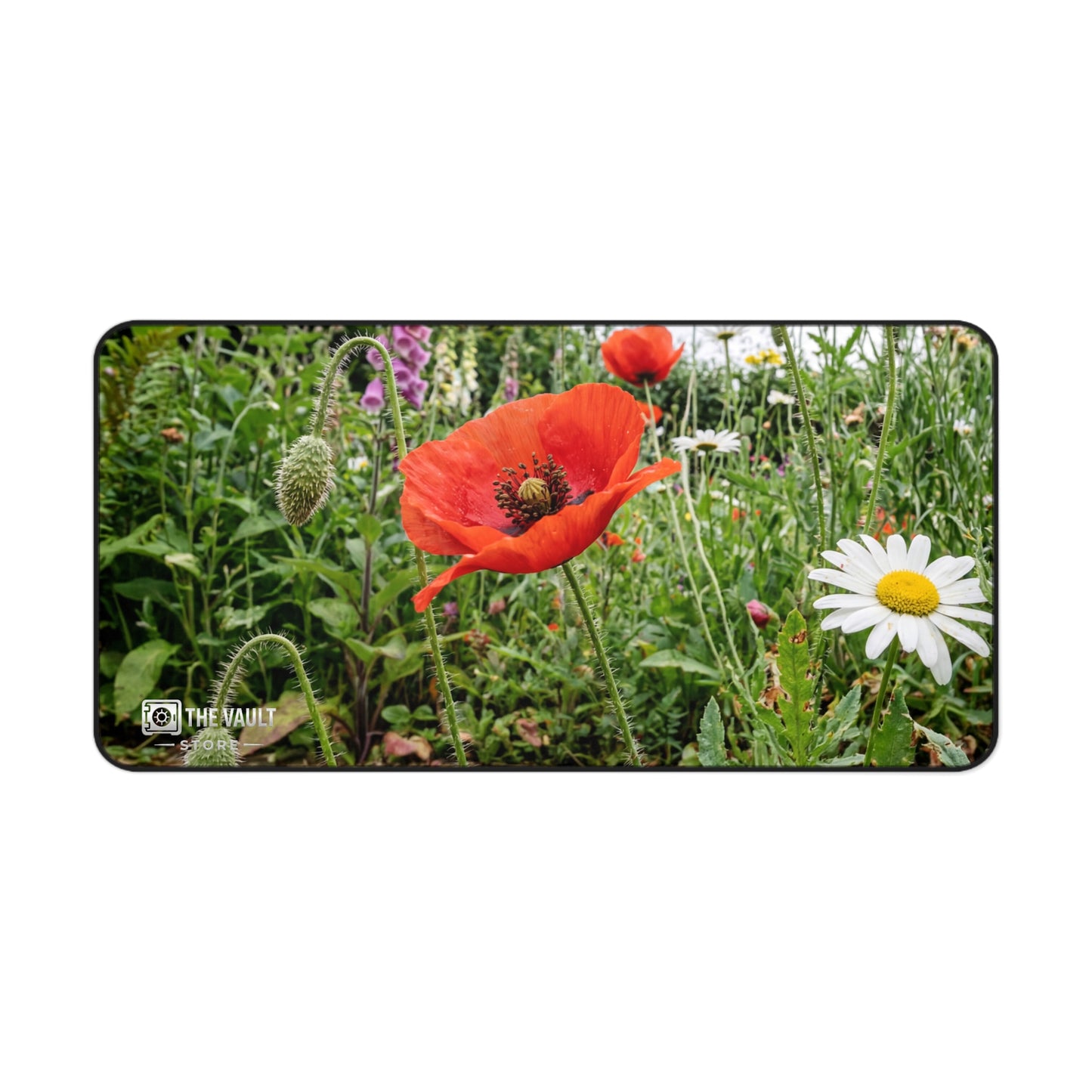 Poppy and Daisy Wildflower Meadow Desk Mat