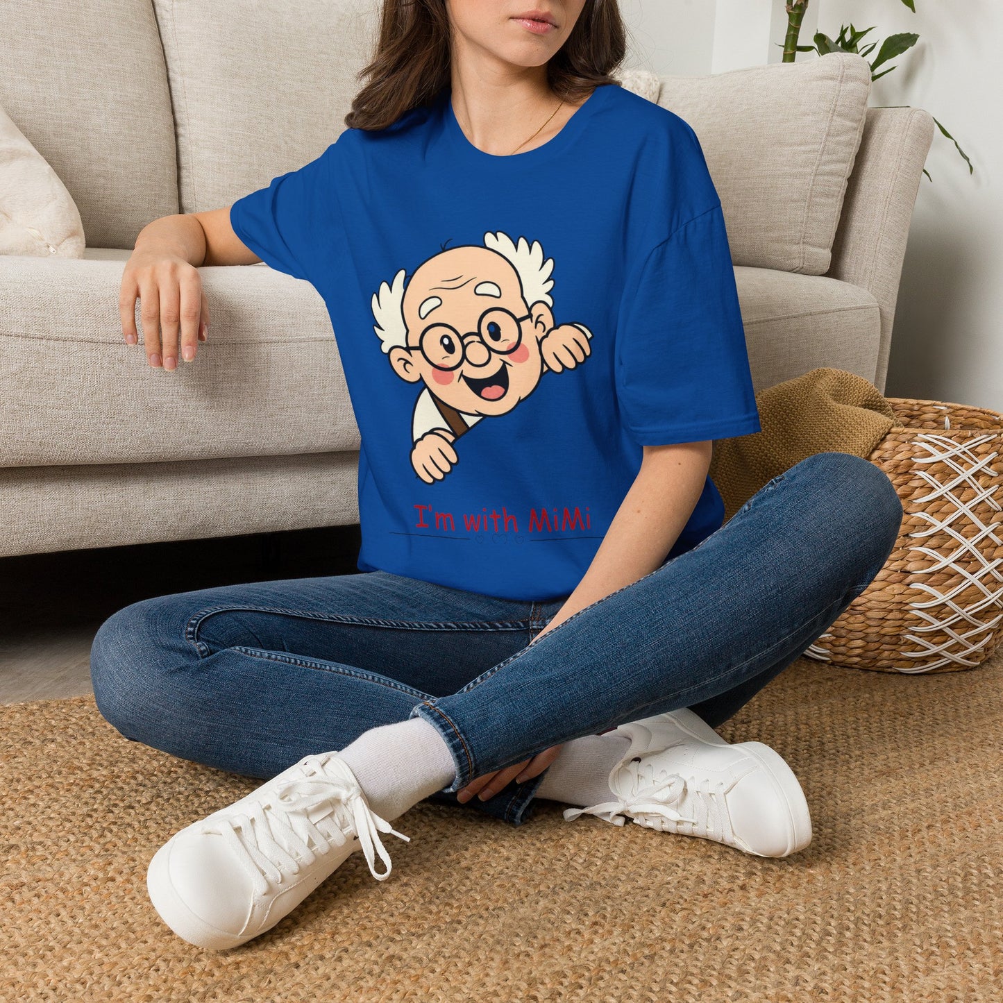 Grandpa Face T-Shirt — "I'm with MiMi" Cute Family Grandpa Tee