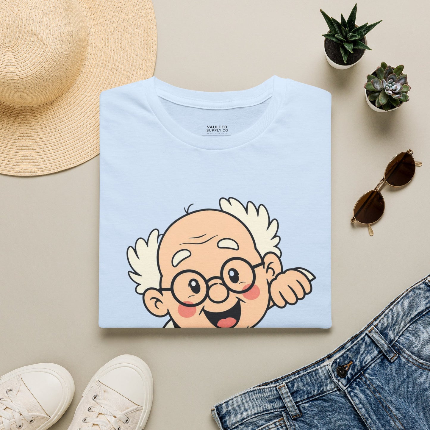 Grandpa Face T-Shirt — "I'm with MiMi" Cute Family Grandpa Tee