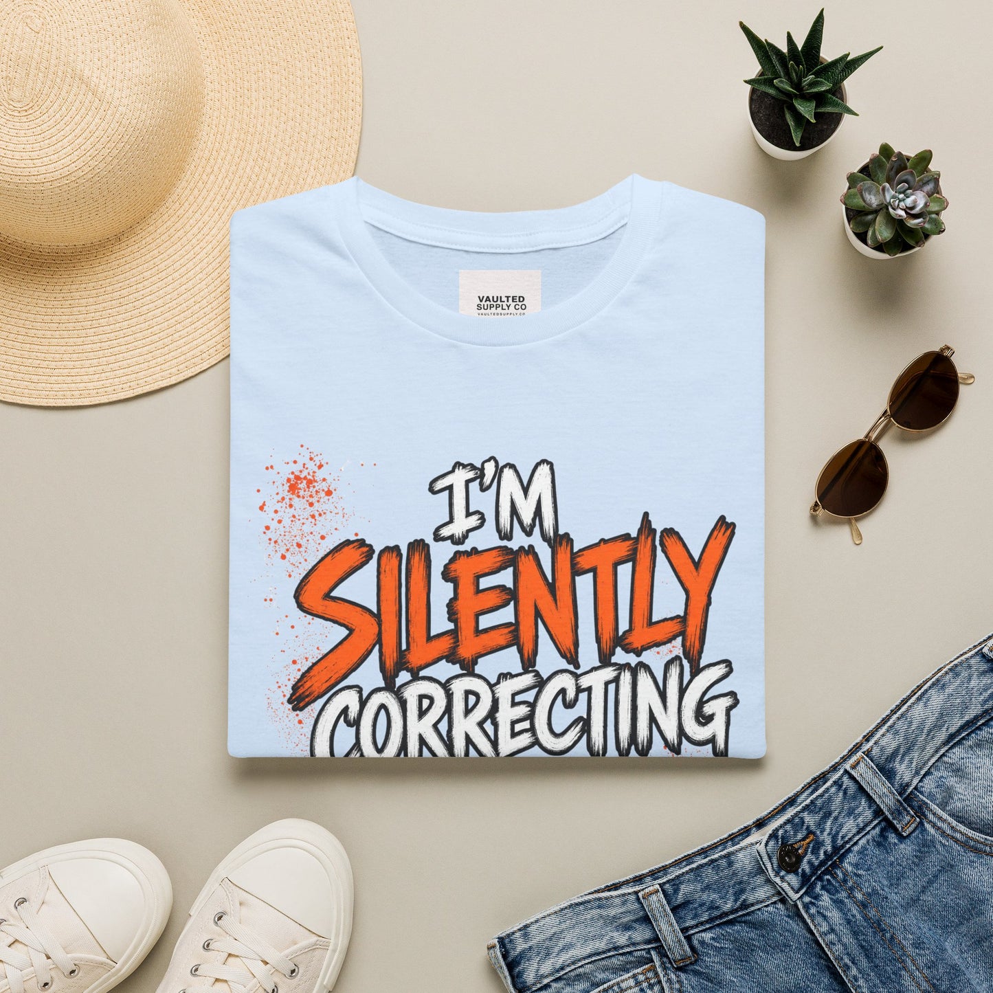 Grammar Humor T-Shirt — "I'm Silently Correcting Your Grammar"