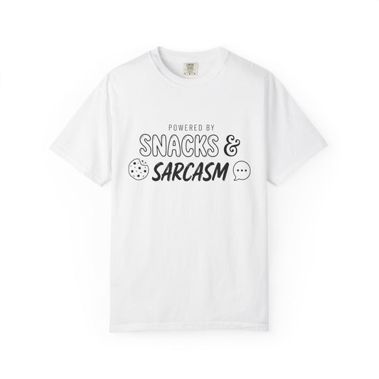 Funny "Snacks and Sarcasm" T-Shirt