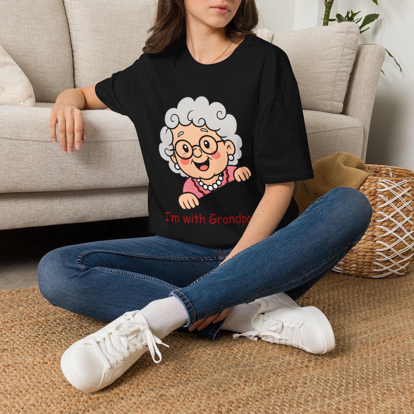 Grandma Peeking T-Shirt — "I’m with Grandpa" Cute Grandparent Graphic Tee