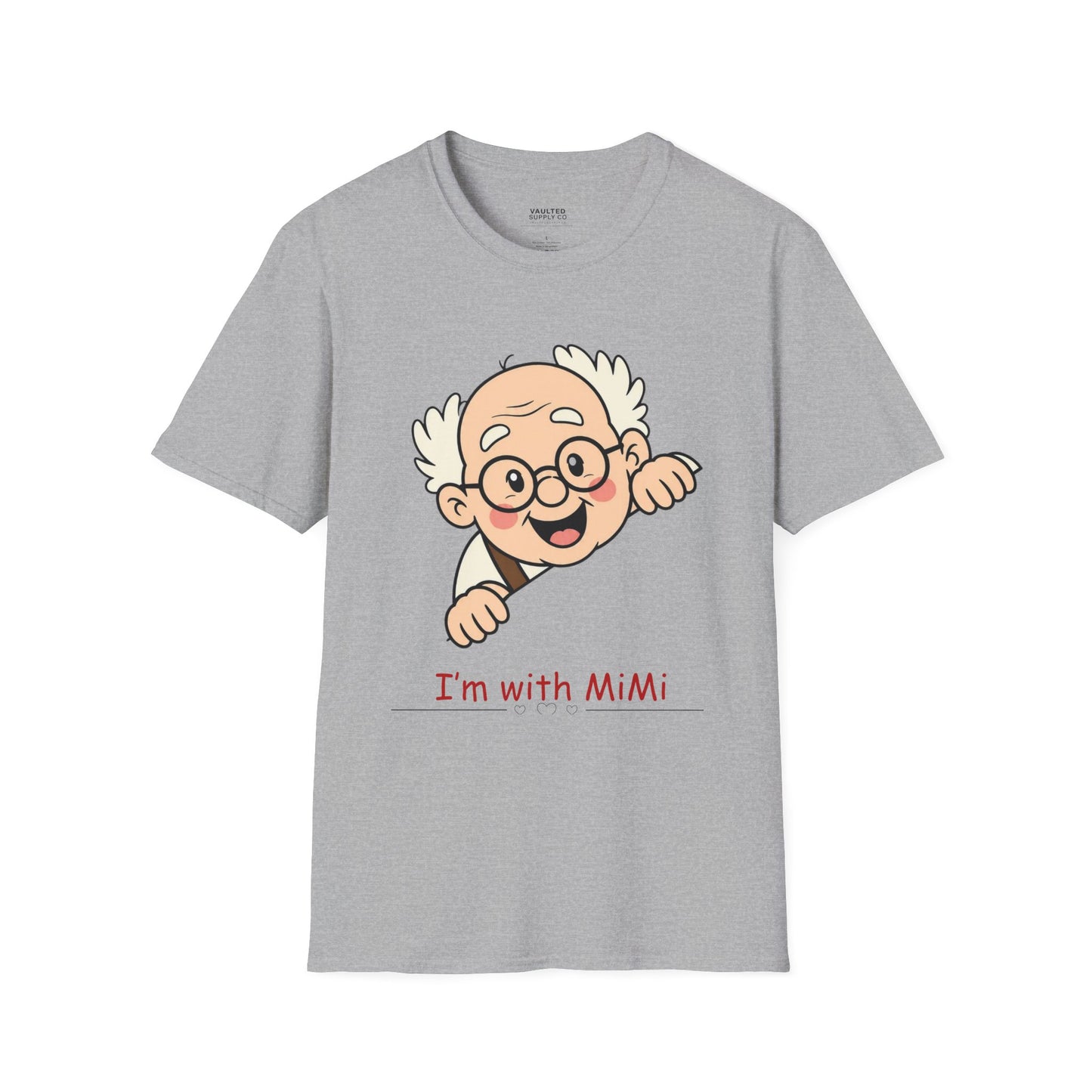 Grandpa Face T-Shirt — "I'm with MiMi" Cute Family Grandpa Tee