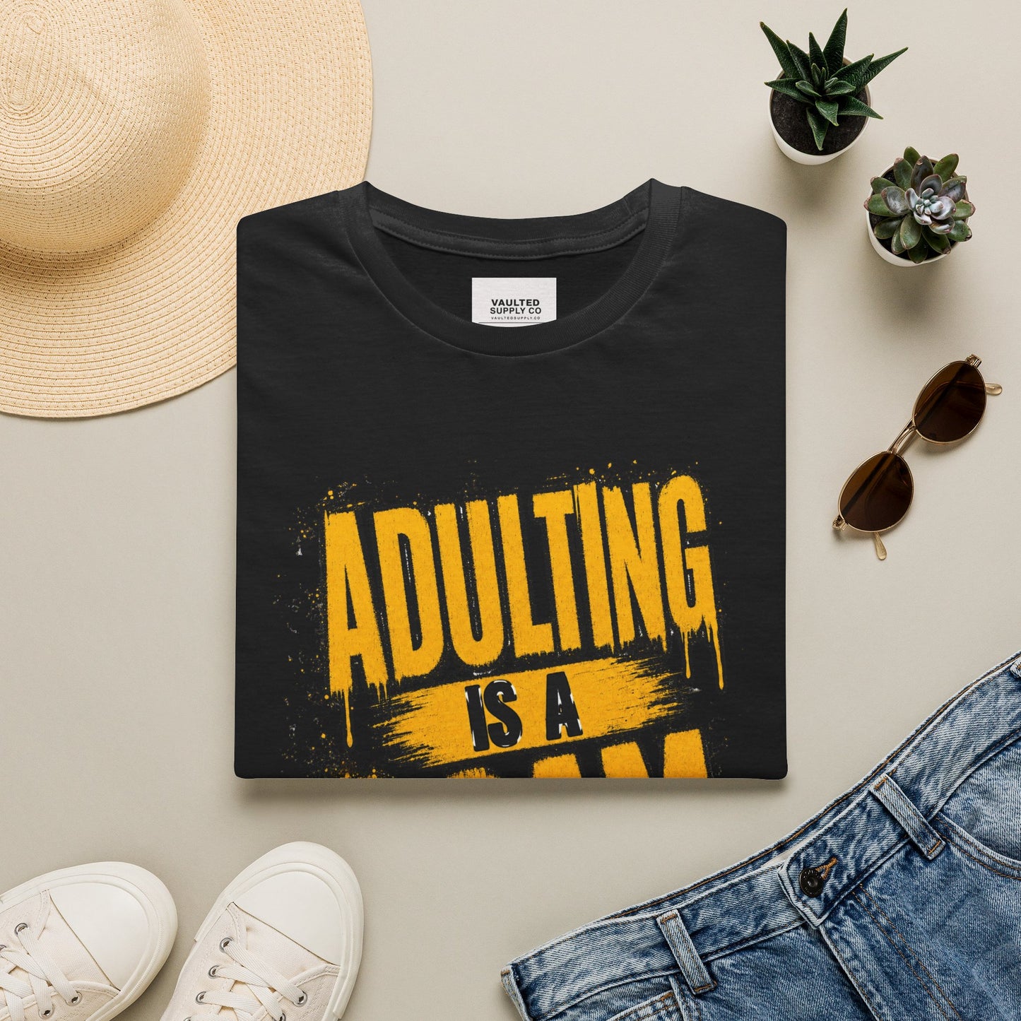 Adulting Is a Scam T-Shirt — Funny Adult Humor Graphic Tee