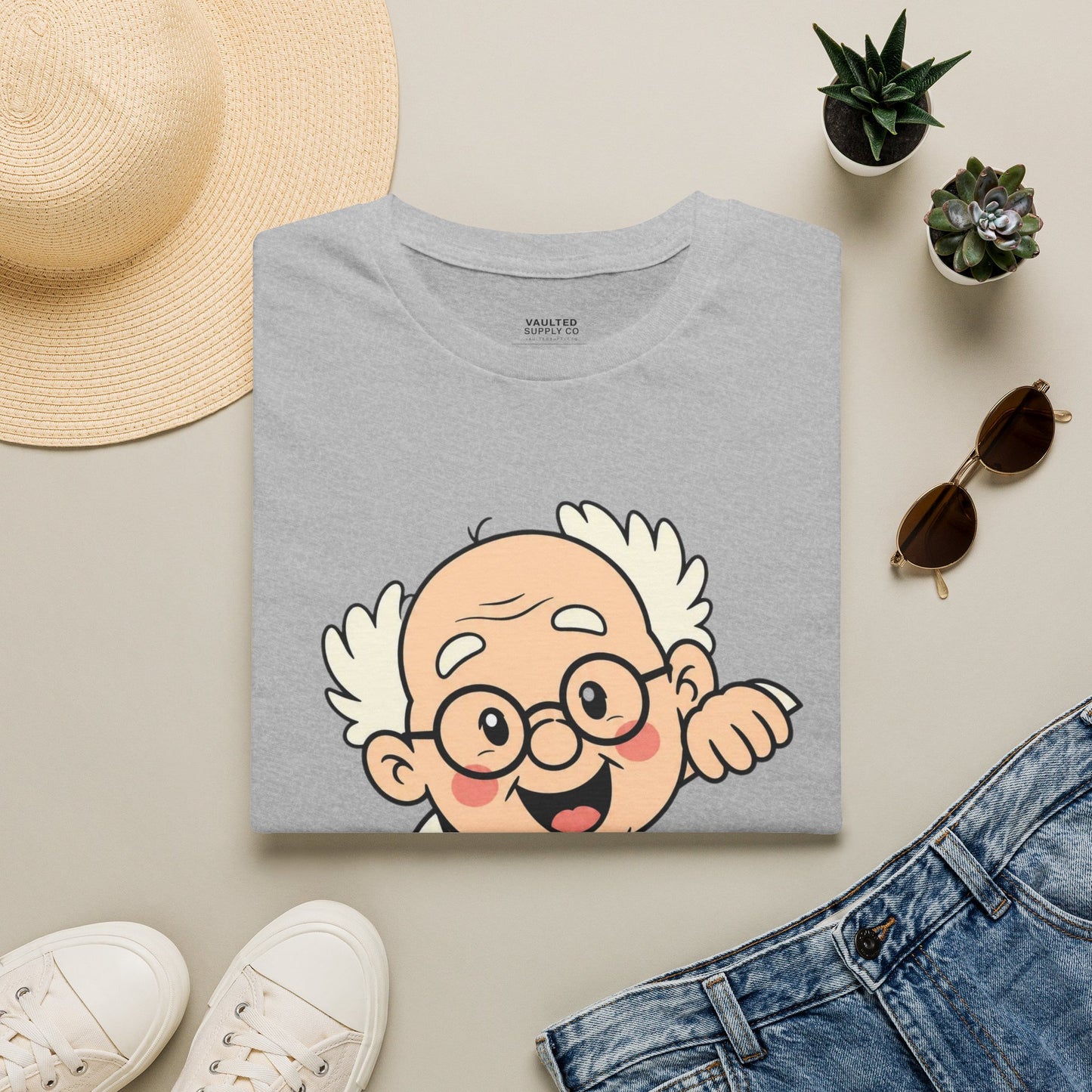 Grandpa Face T-Shirt — "I'm with MiMi" Cute Family Grandpa Tee