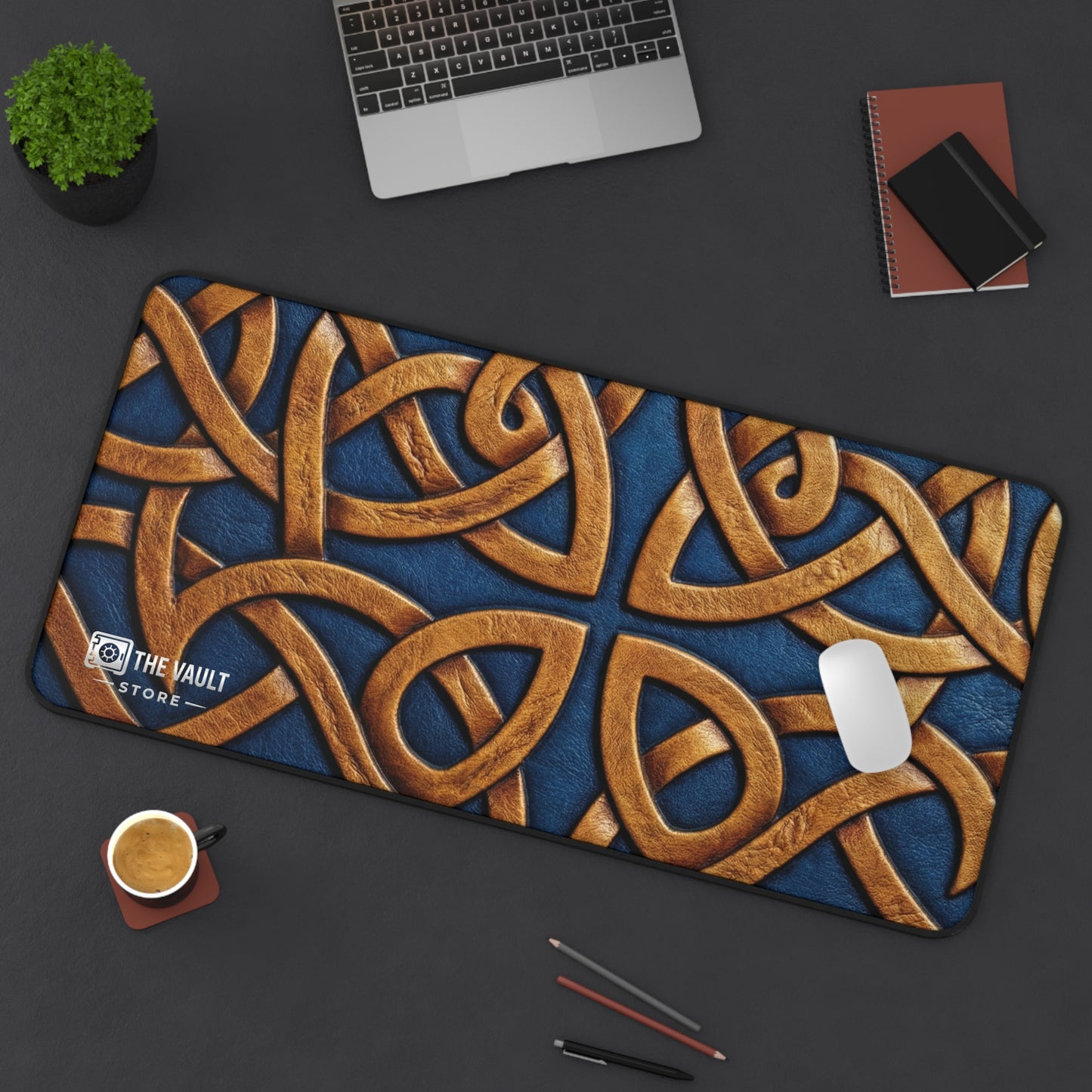 Embossed Leather Celtic Knot Desk Mat