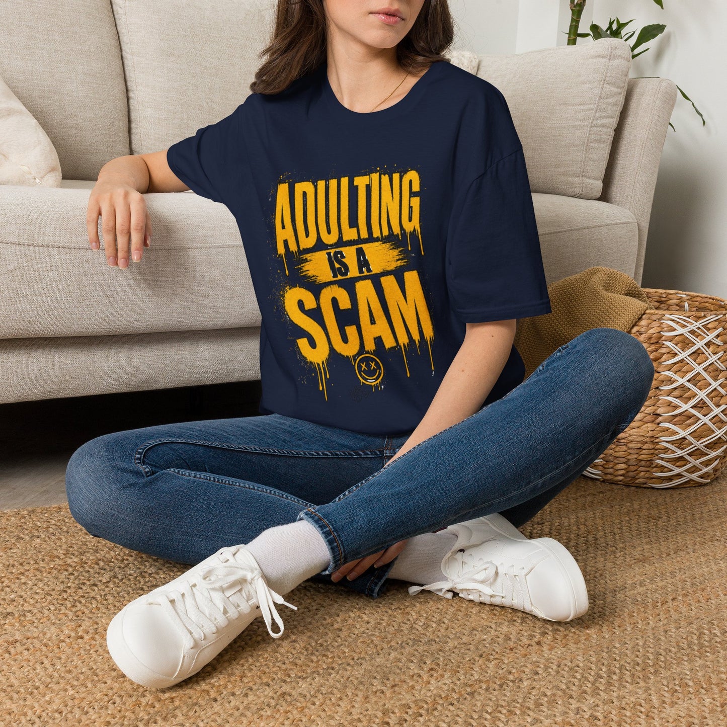 Adulting Is a Scam T-Shirt — Funny Adult Humor Graphic Tee