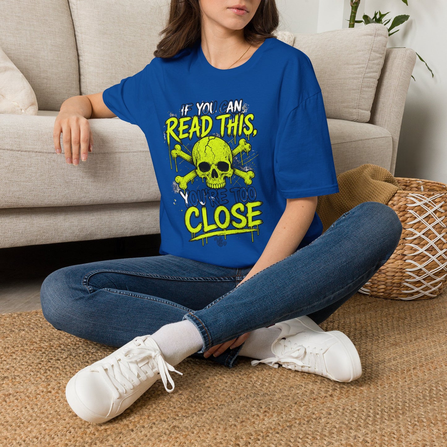 Skull 'If You Can Read This You're Too Close' T-Shirt