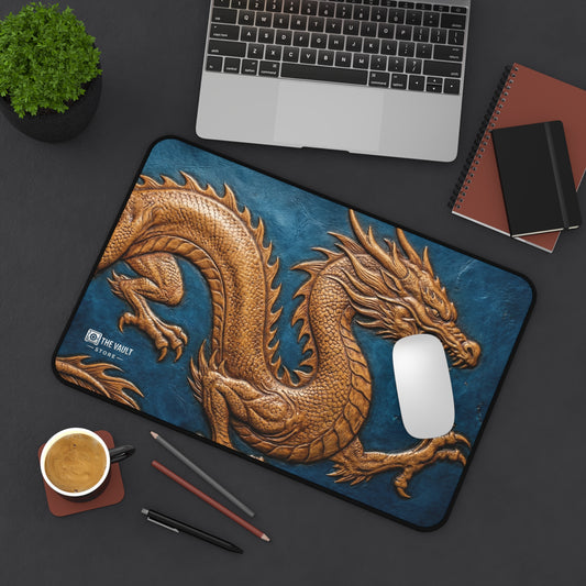 Embossed Leather Mandala Pattern Desk Mat