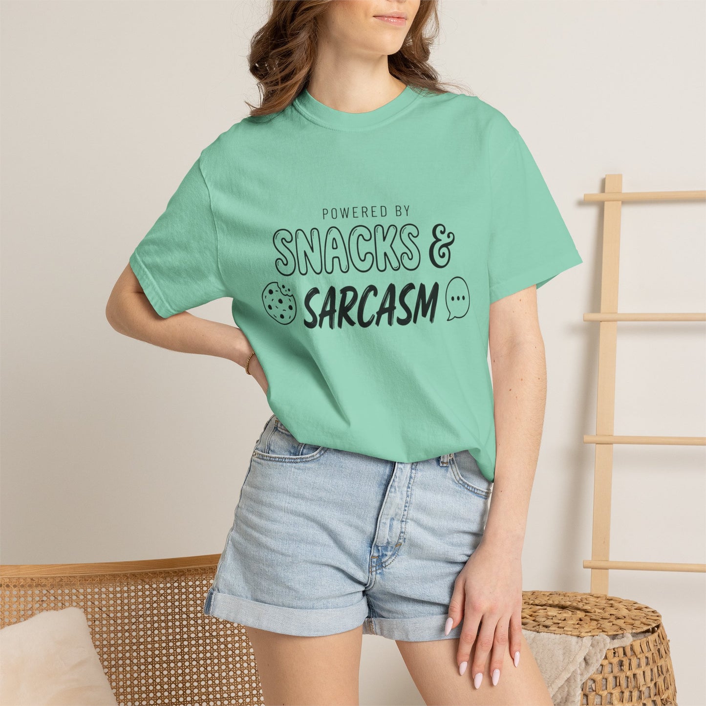 Funny "Snacks and Sarcasm" T-Shirt