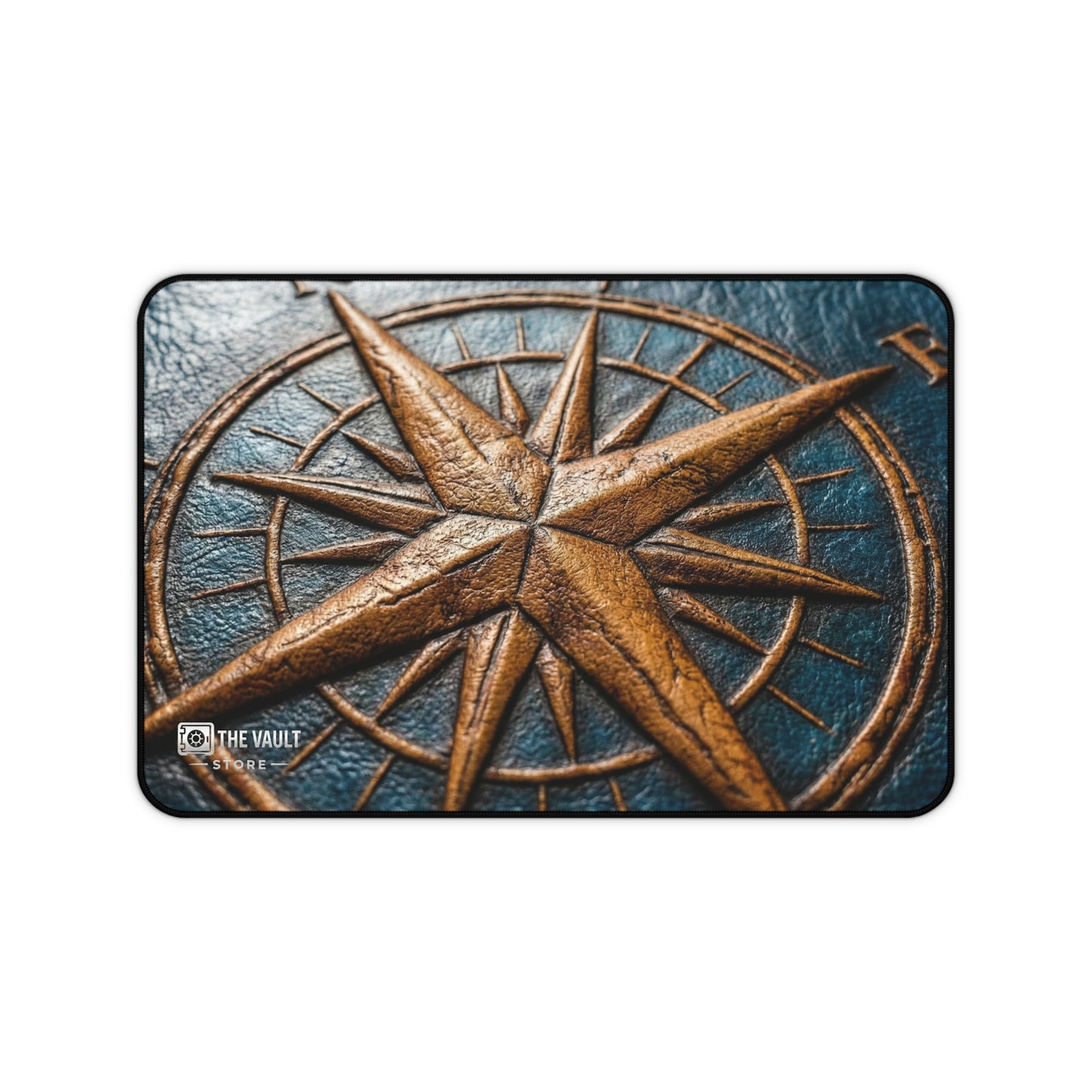 Embossed Leather Compass Rose Desk Mat