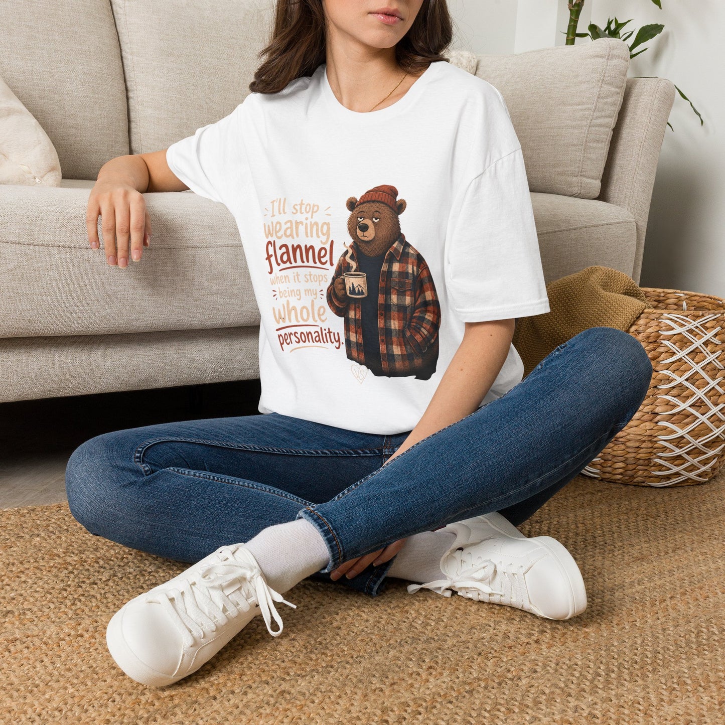 Flannel Bear T-Shirt — "I'll Stop Wearing Flannel" Cozy Graphic Tee
