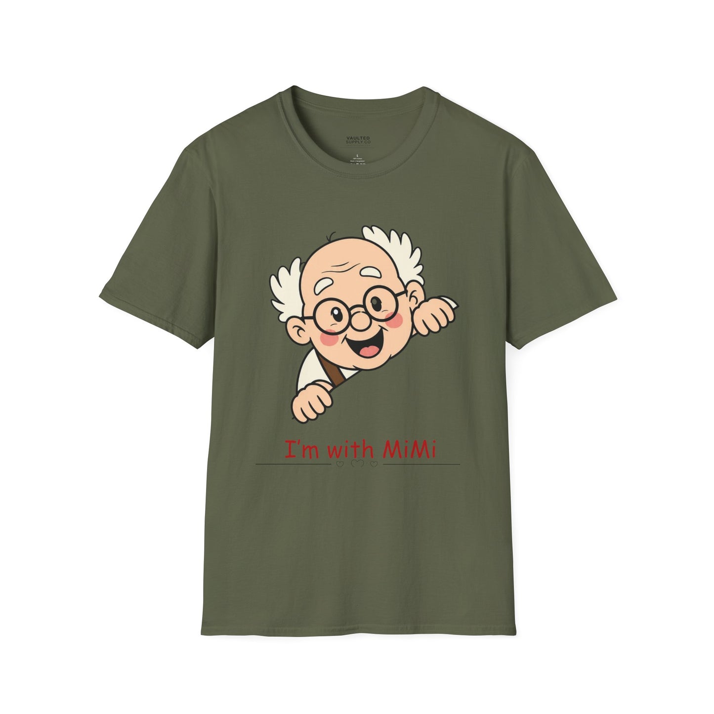 Grandpa Face T-Shirt — "I'm with MiMi" Cute Family Grandpa Tee