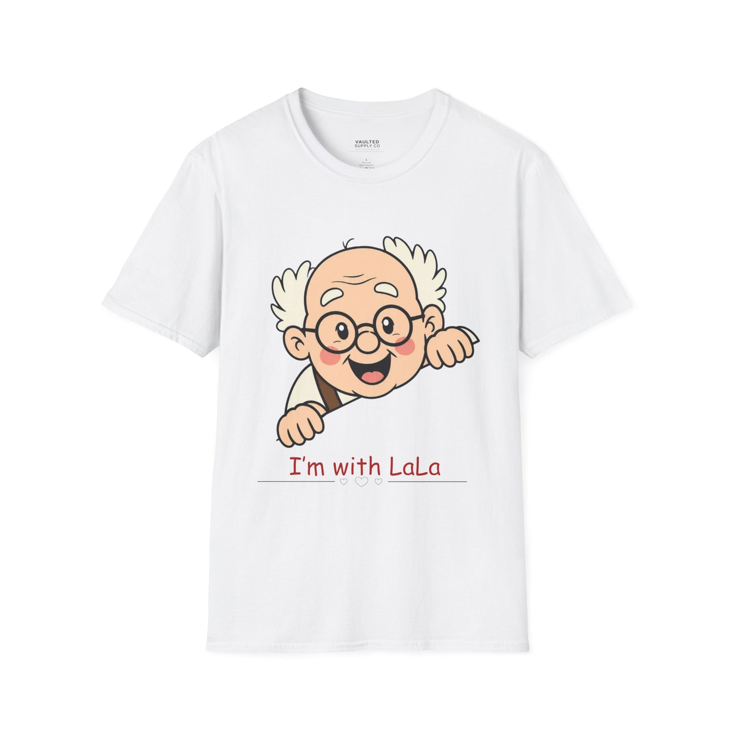 Grandpa Peeking T-Shirt — "I'm with LaLa" Cute Retro Grandpa Graphic Tee