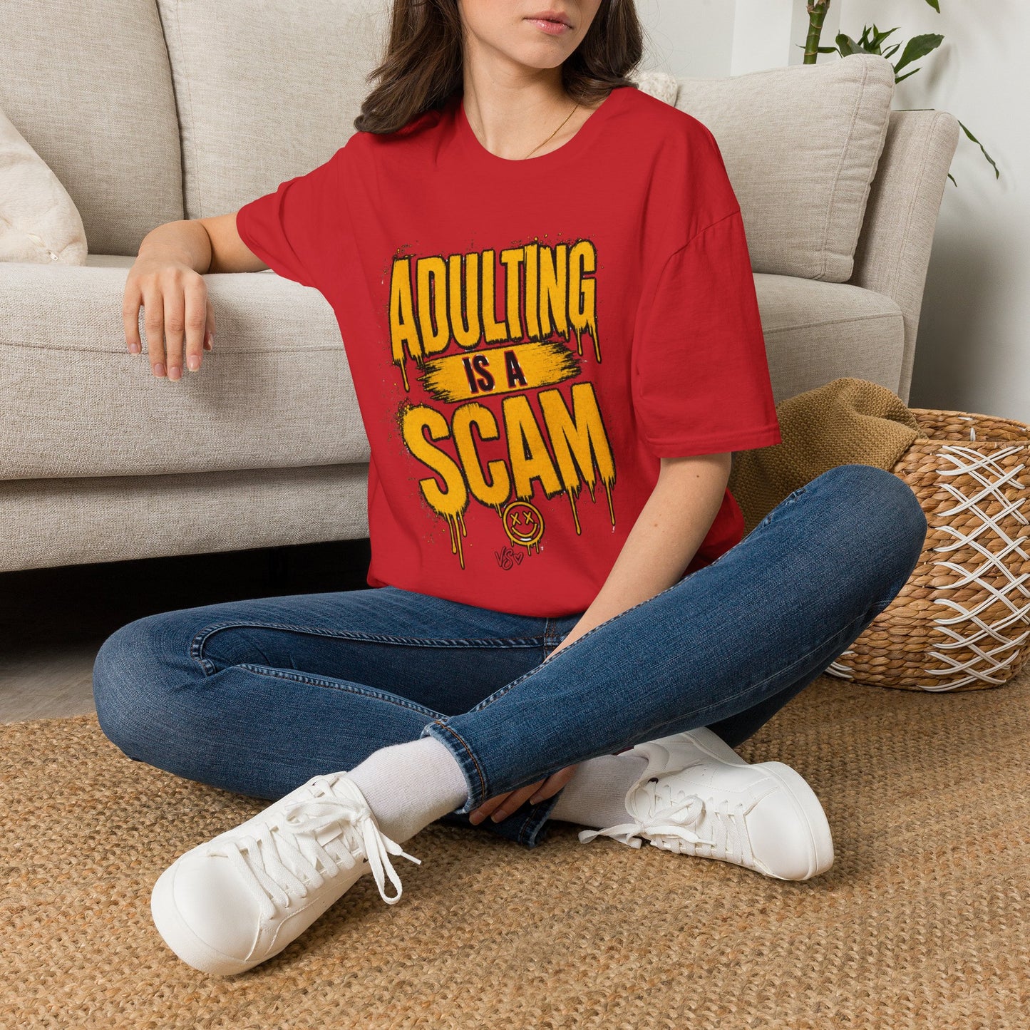 Adulting Is a Scam T-Shirt — Funny Adult Humor Graphic Tee