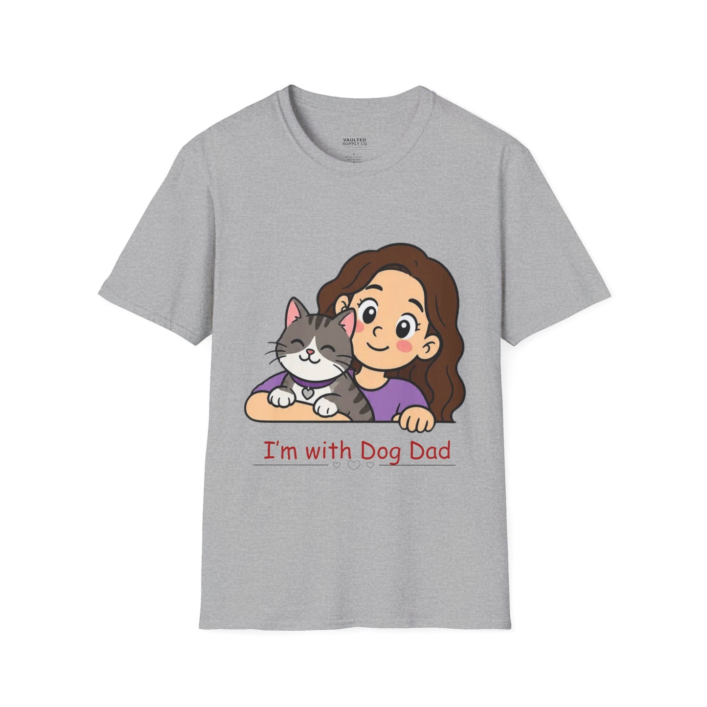 I'm with Dog Mom T-Shirt — Cute Woman & Cat Cartoon Tee
